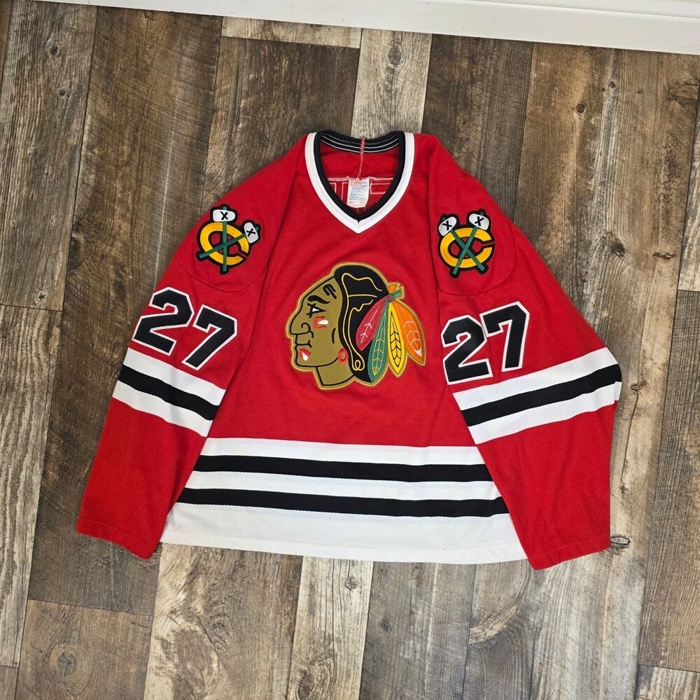 Vintage Chicago Blackhawks Roenick Jersey CCM NHL Red Size XL Hockey #27